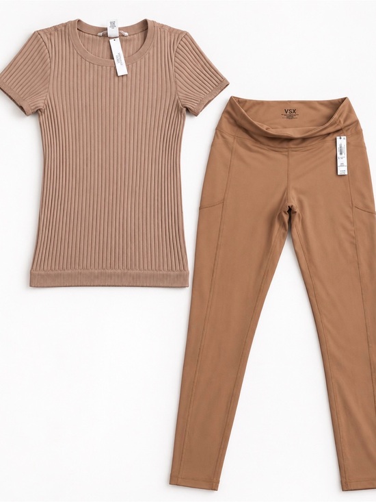 VSX Pants - VSX Tan High-Rise Performance Leggings